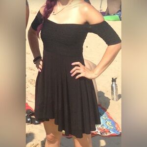 Nasty Gal Black Mini Dress Off the Shoulder size M